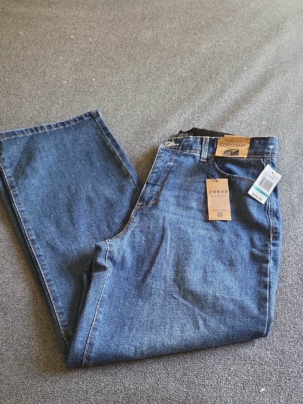 Curve Appeal NWT High-Rise Women’s Jeans in Classic Blue, Comfort Waist Size 16